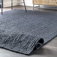 nuLOOM Rigo Hand Woven Farmhouse Jute Runner Rug, 2' 6" x 8', Navy