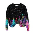 thumbnail image 5 of Horkkom Christmas Sweaters for Women Christmas Tree Print Ugly Sweater Funny Party Holiday Shirts L, 5 of 6