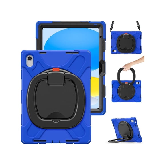 Open Box Case for (A16) 11th Generation 11 Inch 2025/iPad 10th Generation 2022 10.9 Inch, Rugged Heavy Duty Shockproo cover with Pencil Holder/360 Degree Kickstand/Hand Grip/Shoulder Strap