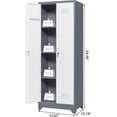 thumbnail image 3 of Garage, garage Storage storage Organizer organizer Tool tool Broom Cabinet, Metal Utility Cabinet with Hanging Rail, 65" Tall Cleaning Shelves and Doors, for Home, Office, Balcony, 3 of 3