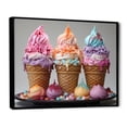 thumbnail image 2 of Designart "Cream Popart Food Ice wall art V" Food & Beverage Floater Framed Canvas Art Print, 2 of 7