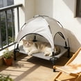 thumbnail image 6 of Elevated Dog Bed with Removable Canopy, Portable Dog Cot with Sun Protection Shade Tent, Raised Pet Cooling Cot Bed for Dogs, Green, 6 of 6