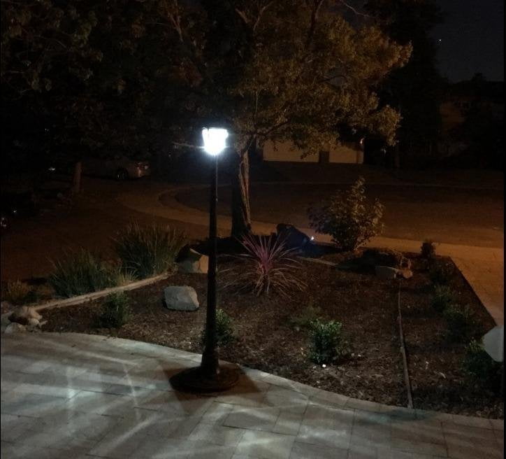 Outdoor 120W LED Post Top Light with Frosted Glass, IP65 Waterproof LED Parking Lot Lighting 34.7 inchs High Post Top Lantern LED Street Area Light,14400 Lumens, 5000K Daylight White
