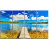 Design Art Lake with Pier Panorama 4 Piece Photographic Art on Wrapped Canvas Set