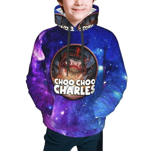 Choo-Choo Charles Kids' Hoodie 3d Print Sweatshirt Soft Pullover Hooded With Big Pockets For Boys Or Girls Small