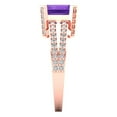 thumbnail image 3 of Solitaire with Accents Engagement Ring for Women - 2.45ct Natural Amethyst in 18K Rose Gold Promise Ring, 3 of 6