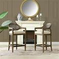 thumbnail image 4 of Americana 26" Cane Back Counter Height Bar Stool Taupe Beige 3 Piece Set, 4 of 11