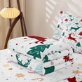 thumbnail image 5 of Manfei Dreamy Reindeer Zipper Queen Comforter Set with Fitted Sheet and 2 Pillowcases, Merry Christmas Snowflake Zipper Bedding Set, White Red Green, Christmas Reversible, 4 Pieces, 5 of 7