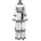 thumbnail image 2 of Pastel de moda para mujer, blanco y negro, con vestido largo de manga larga, ropa musulmana (hijab no incluido), 2 of 4