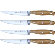 Schmidt Brothers Cutlery 4 Pc  Acacia Series Forged Stainless Steel Steak Knife Set; Premium German Stainless Steel; Acacia Wood Handles