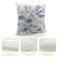 thumbnail image 4 of YINGXI Flower Decorative Throw Pillow Case, Pattern with of Delicate Design, Couch Bedroom Living Room Cushion Cover,Night Blue 20x20in, 4 of 5