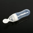 thumbnail image 3 of Silicone Squeeze Bottle Baby Feeding, 1pc 90ml Bottle with Spoon New Food Cereal Feeder Hot, Food Dispensing Spoon[White ], 3 of 5