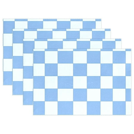 

Ryvnso Placemats Set of 4 Checkered Grid-t7 Dining Mats Heat-Resistant Non-Slip Washable Table Mat
