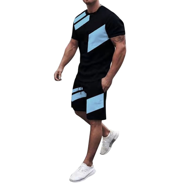 Men's Suits Men's 3D Men Suit Jacket Suit Short Sleeve Suit with Suite for Man Prom Suits Men Shorts Beach Tropical Sports Rival Suit Pinstripe Suit Jacket Men Attire for Active