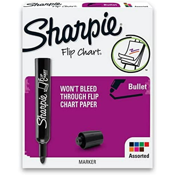 Sharpie 22478 Flip Chart Markers, Bullet Tip, Colors may vary, 8Count, Colors may vary(Box