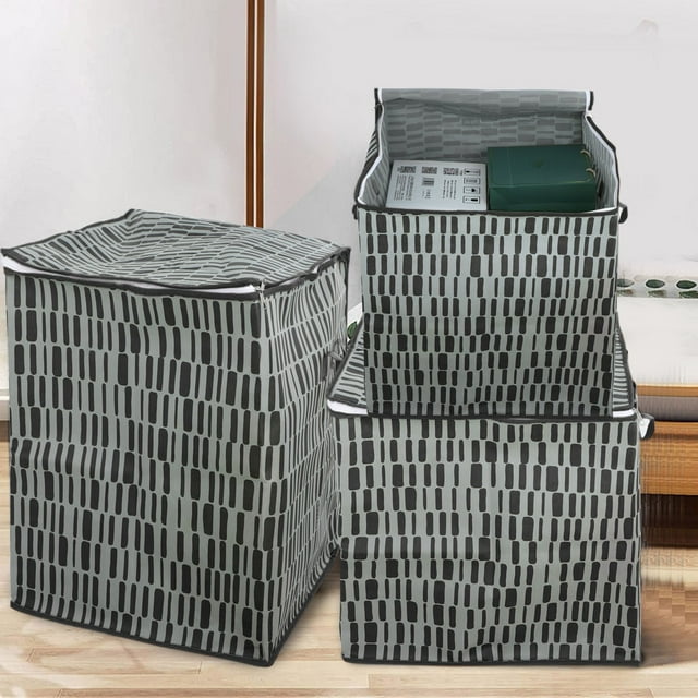 Cqxid Storage Bag Large Capacity Folding Clothes Portable Wardrobe Sorting Clothes Storage Box With Reinforced Handle Zipper For Home Comforters Pillow Blanket Bedding Quilt