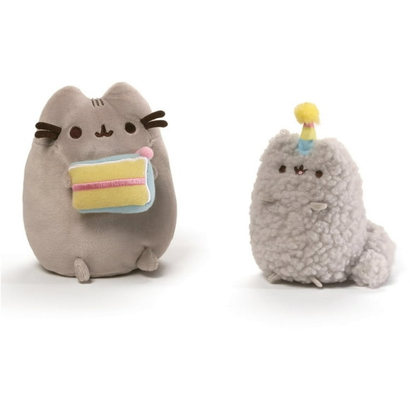 GUND Pusheen and Stormy Birthday Set Plush, Collectible Stuffed Animals for Ages 8 and Up, Gray, 6.5â