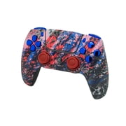 Custom Controllerzz Custom Wireless Controller Compatible with PS5 - Multiple Designs Available (Glacier Burn & Blue Chrome Inserts)