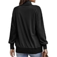 thumbnail image 4 of Women's Casual Long Sleeve Stand Neck Sweatshirt Lightweight Button Drawstring Pullover Tops with Pocket, 4 of 6