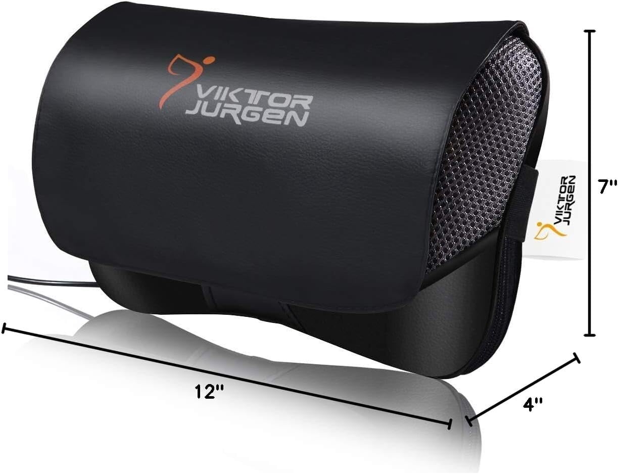 Open Box Viktor Jurgen Shiatsu Kneading Massager Pillow for Neck, Back and Shoulder with Heat, Black
