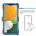 thumbnail image 3 of Cell Phone Case For Samsung Galaxy A13 5G, Heavy Duty Phone Case [Built-in Screen Protector] Rugged Swivel Holster Belt Clip Kickstand Hard Cover-Blue, 3 of 9