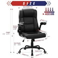thumbnail image 4 of JONPONY Leather Office Chair, Big and Tall Office Chair 400LBS Wide Seat Ergonomic Computer Desk Chair High Back Executive Leather Chair Adjustable Task Chair Lumbar Back with 1-Year Warranty, Black, 4 of 12