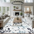 thumbnail image 3 of Area Rug for Living Room, Grey Blue Botanical Non-Slip Indoor Large Carpet for Bedroom/Dining Room, Watercolor Spring Floral Summer Leaf Washable Low-Profile Rectangle Floor Runner Rugs - 5 x 7 Ft, 3 of 8