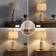 thumbnail image 6 of Oneach 24.5" 3-Way Farmhouse Table Lamp Set of 2 for Living Room Bedroom Resin Bedside Nightstands Lamps, 6 of 12