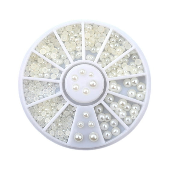 Gymnture 200pc Flatback Pearls for DIY Jewelry Making 2mm 3mm Beige