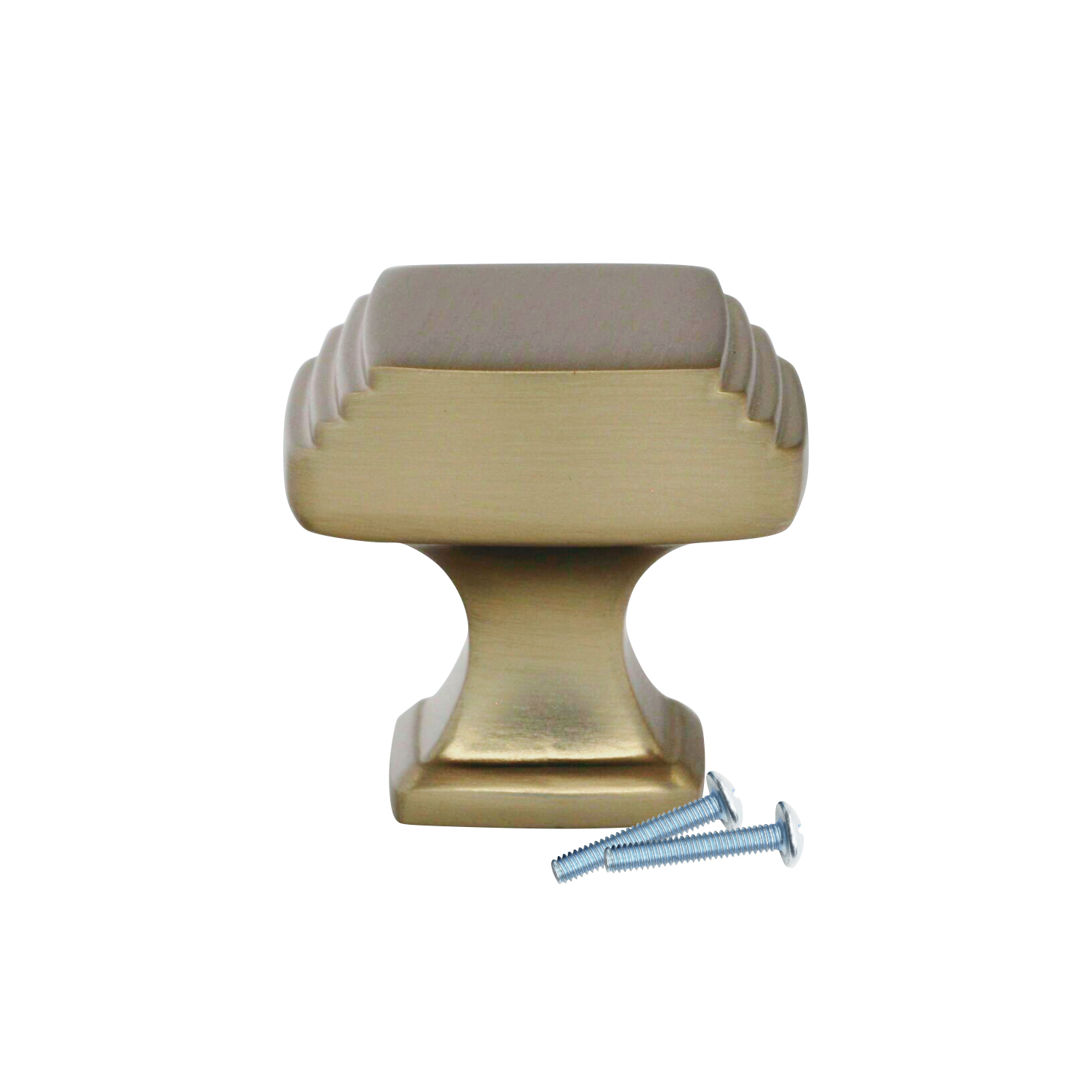 Emtek 11/4" Satin Brass Geometric Square Knob 86295US4