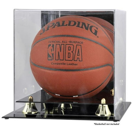 Basketball Display Case - Golden Classic Basketball Display Case with Mirror Back