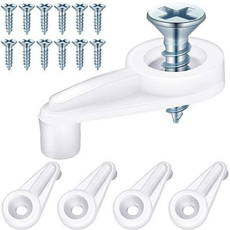 

50 Pack Glass Retainer Clips Kit 4 mm Glass Clip Glass Cabinet Clips with Screws for Fixing Glass Cabinet Doors (White with Silver Screw)