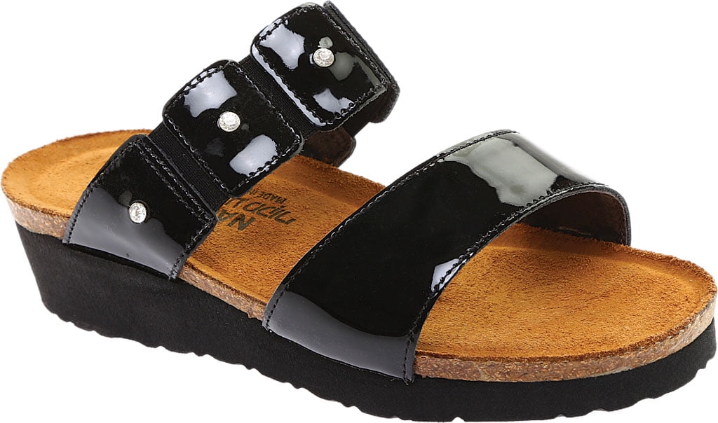 Naot Ashley Black Patent Leather Slide Sandal Women's sizes 5-11/36-42 NEW!!! 
