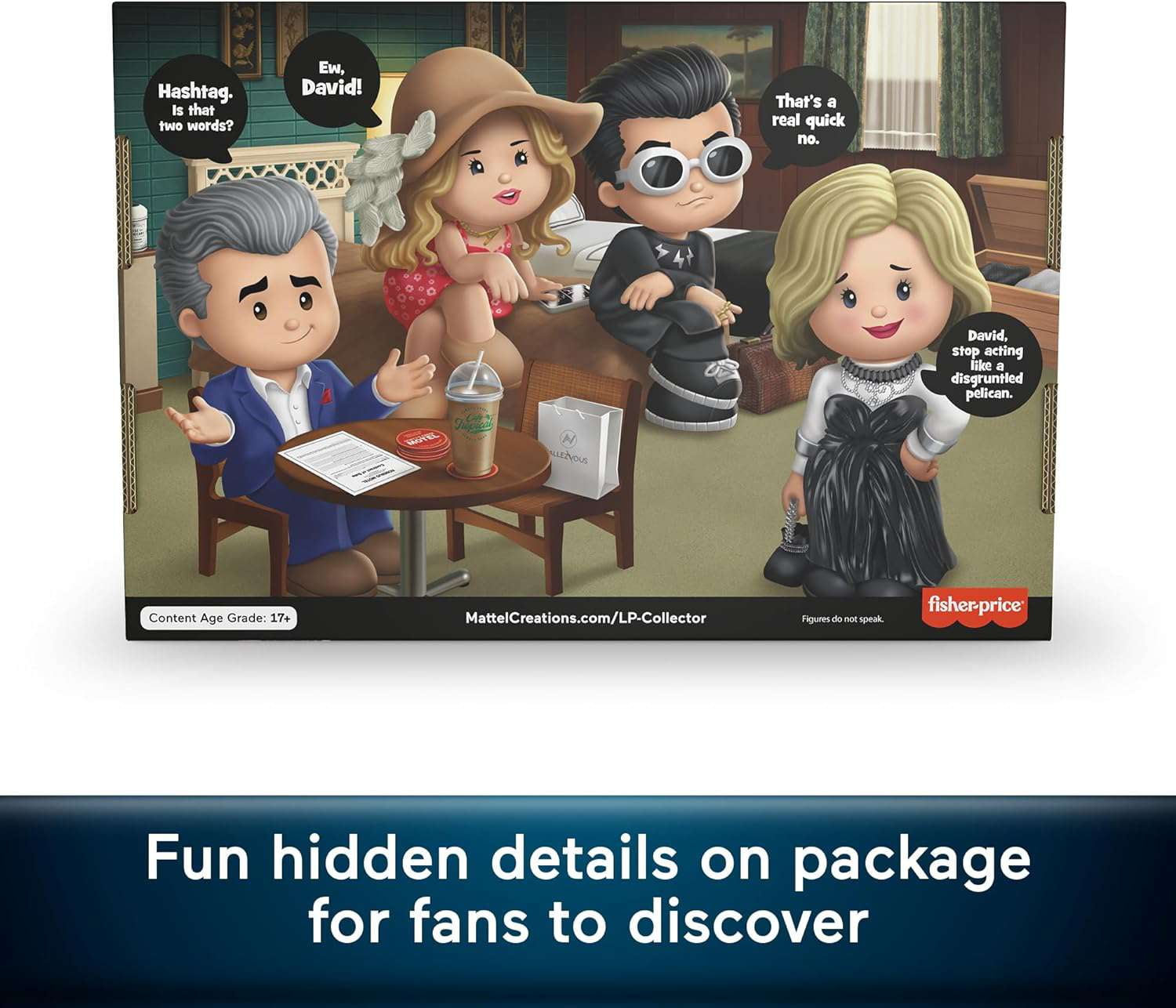 Little People Schitt's Creek Collector Figure 4-Pack (Johnny, Moira, David and Alexis)