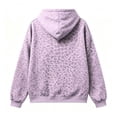 thumbnail image 4 of Women's Leopard Print Long Sleeve Zip Up Hoodie Loose Fit Pullover With Pockets, Casual Hooded Sweatshirt For Daily Wear, 4 of 5