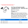 thumbnail image 2 of Fuel Pump and Sender Assembly - Compatible with 1987 - 1989 Ford F-350 1988, 2 of 2