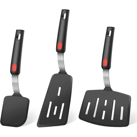 

Flexible Silicone Spatula Turner 600F Heat Resistant Ideal for Flipping Eggs Burgers Pancakes Crepes and More (3 Pack)