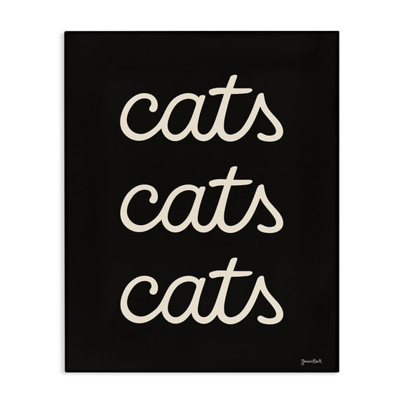 Stupell Industries Cats Repeating Typography Animals Painting Wrapped Canvas Art Print Wall Art, 16 x 20