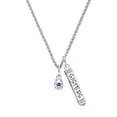 thumbnail image 1 of Delight Jewelry Silvertone Mini Horseshoe with Blue Crystal Silvertone Sisters Best Friends Forever Bar Charm Necklace, 23", 1 of 4