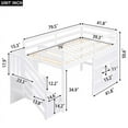 thumbnail image 3 of Twin Size Loft Bed with Storage Staircase and Window, With LED Light, White, 3 of 10