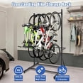 thumbnail image 4 of Freestanding Bike Storage Stand For Garage, 5 Bicycles Heavy Duty Vertical Bike Rack, Adjustable Height & Hooks, Wall Free, 300 LBS Capacity, Indoor Anti-Slip Bicycle Rack For Apartment, 4 of 7