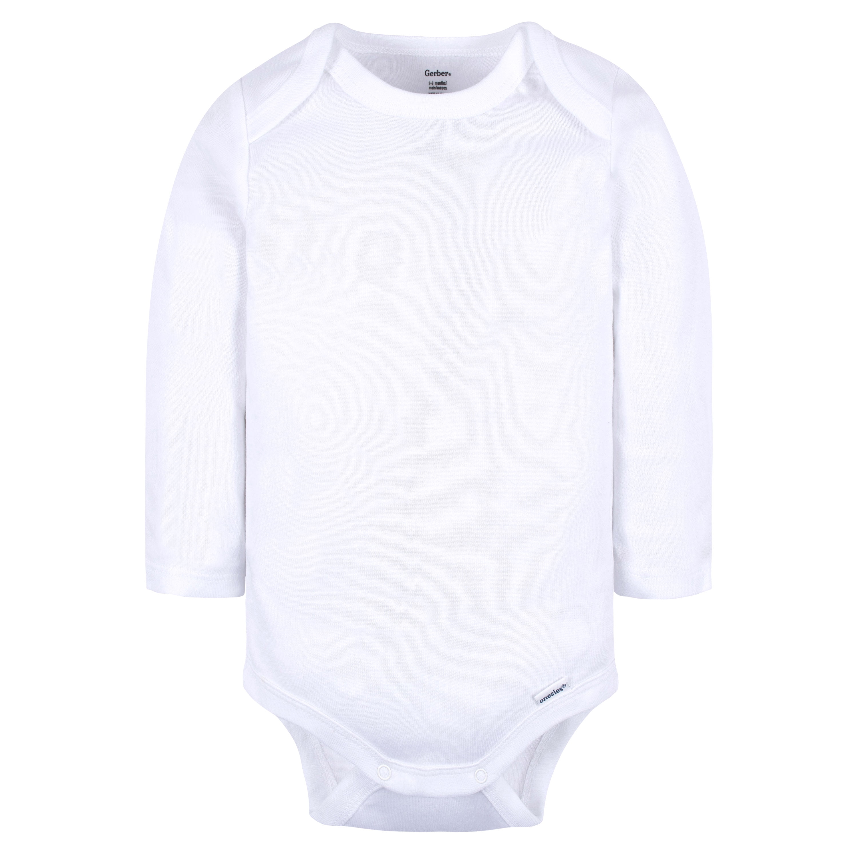 Gerber Baby Gender Neutral Long Sleeve Onesies Bodysuits, 6-Pack, Sizes Newborn - 12 Months