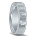 thumbnail image 2 of SZUL Men's 10K White Gold 6mm Wedding Band with Hammered Center, 2 of 4