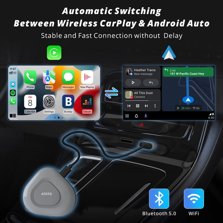 ATOTO CarPlay Ai Box Smart AI Box Adapter,Wireless Android Auto