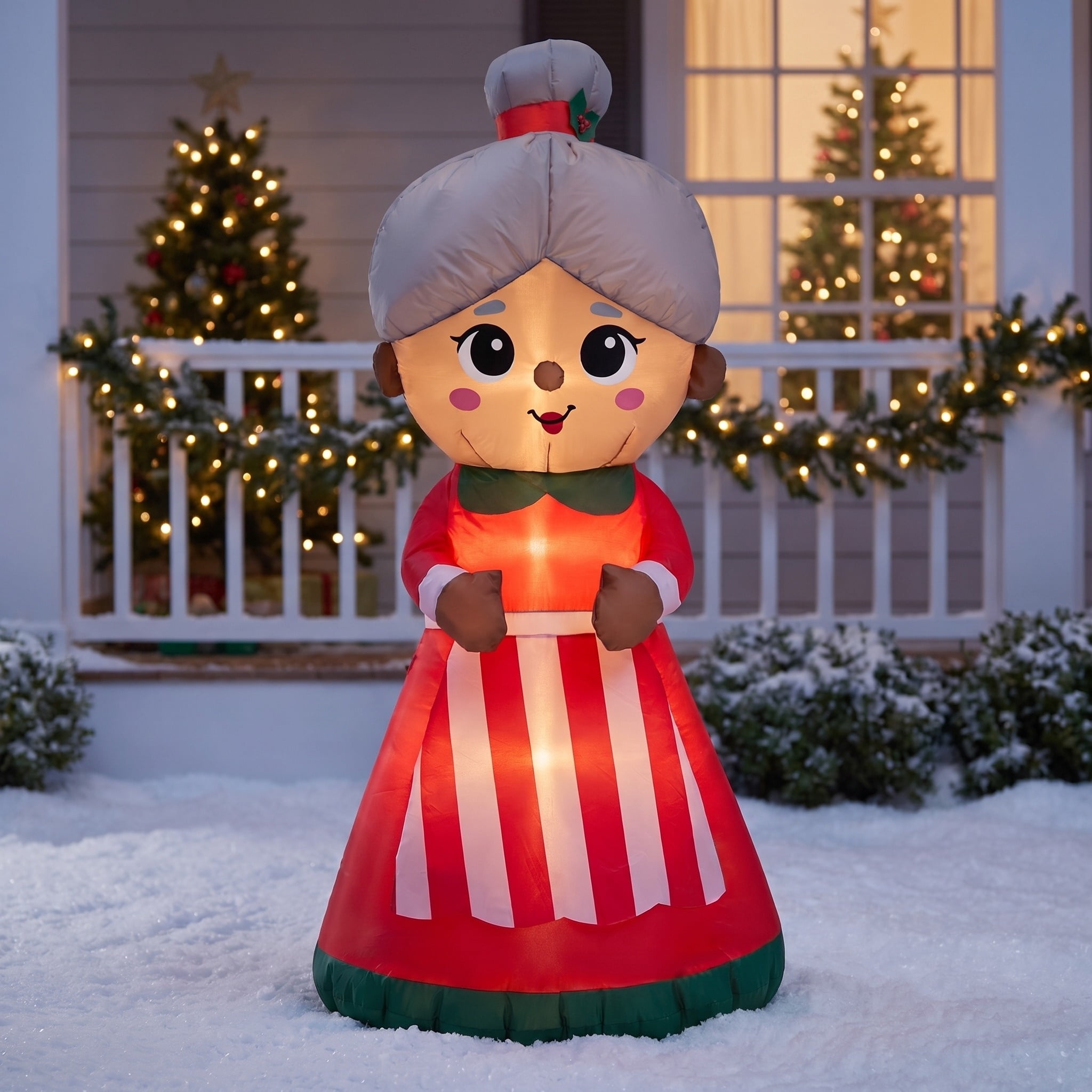 Multicolor Mrs. Claus Christmas Airblown Yard Inflatable, 4', by Holiday Time