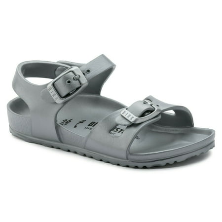 

Birkenstock Rio Essentials 1003533 Unisex Kid Metallic Silver Sandal Shoes BS214 (33)