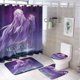 thumbnail image 1 of El misterio de Aaravos-theme 4-Piece Shower Curtain Set with Rugs, Waterproof Bathroom Decor Set Includes Bath Mat, U-Shaped Rug, Toilet Lid Cover and Curtain with Hooks, 1 of 6