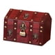 thumbnail image 2 of Cofre del tesoro pirata con tapa abatible y caja de madera codificada. Rojo, 2 of 9