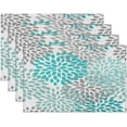 thumbnail image 4 of Cyan Dahlia Flower Placemats Set of 6 Washable Kitchen Dining Table Mats 12 x 18 Inch Modern Cloth Place Mats Non-Slip Heat Resistant Placemats for Home Farmhouse Kitchen Dinner Party Decor, 4 of 6