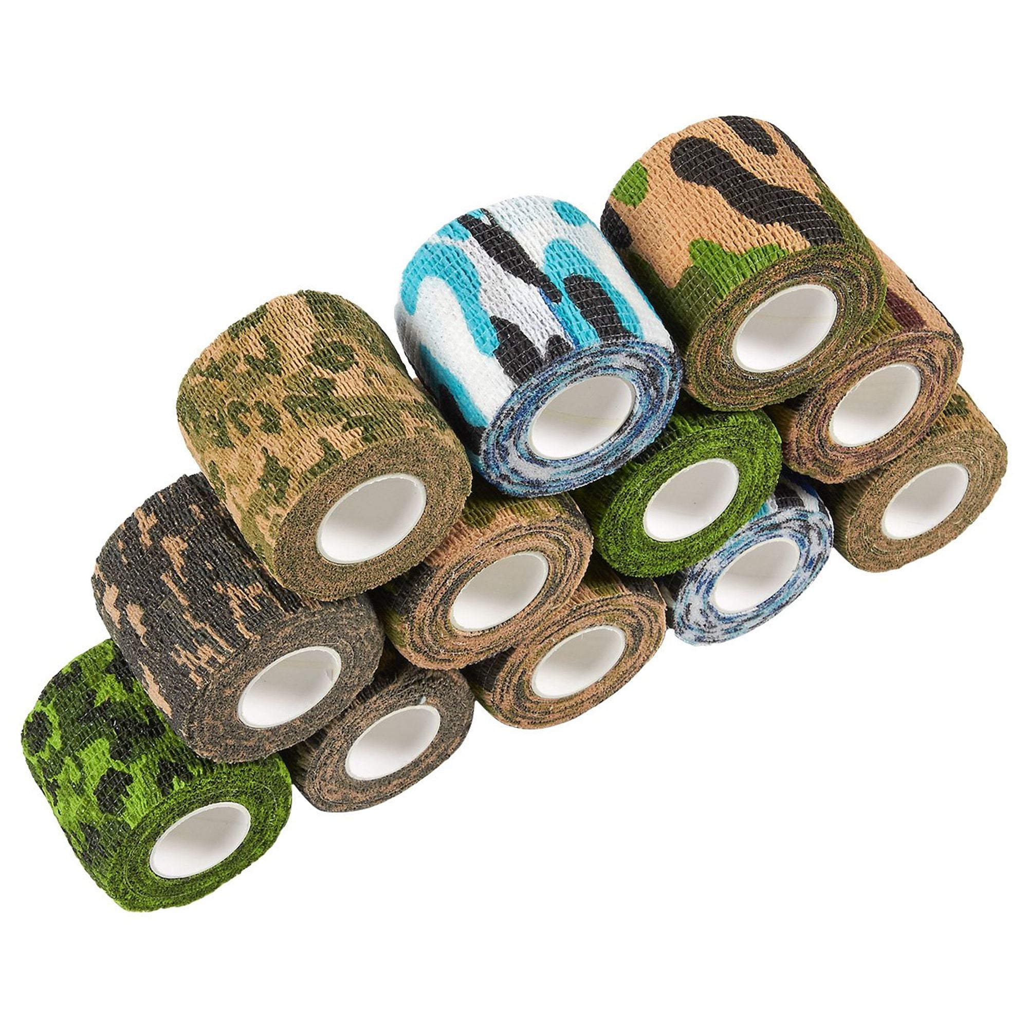 Vet Wrap Tape Self Adhesive Cohesive Bandage 4 2 Rolls, Pink 12 or 24 Pack Camo Camouflage Colors Dog Cat Horse Self Stick Adherent Rap Tape 4 inch x 5 Yards 2 6 